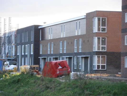 De eerste helft woningen aan de Polluxstraat (13 oktober 2011)
